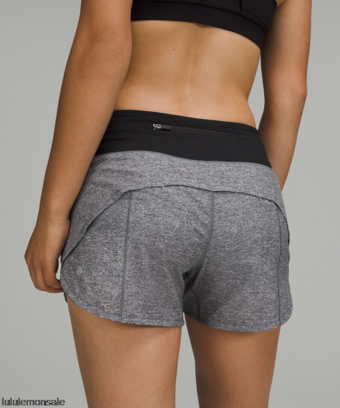 Lululemon Damen DELULU363 | Speed Up Mittelhohe Gefütterte Shorts 4 Meliert Lux Multi Schwarz